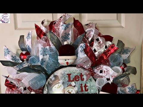 How to make Let it Snow Snowman Wreath