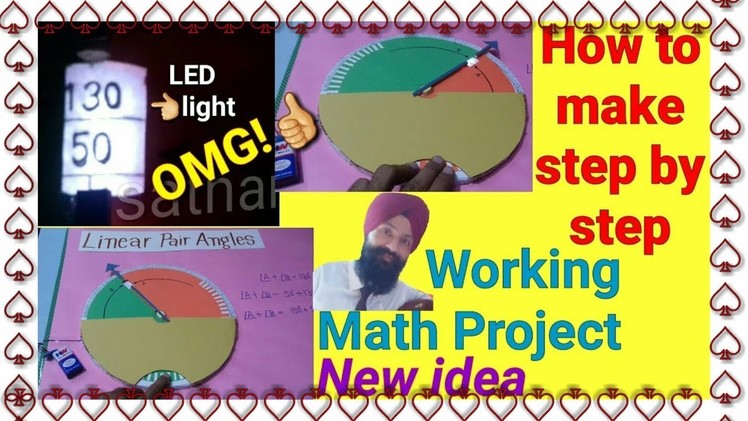 How to make linear pair angles working math model |   working math project for school exhibition