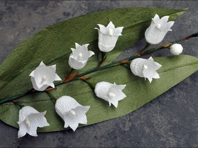 How to make paper flower from crepe paper. Lily Of The Valley flowers paper (bell flower)