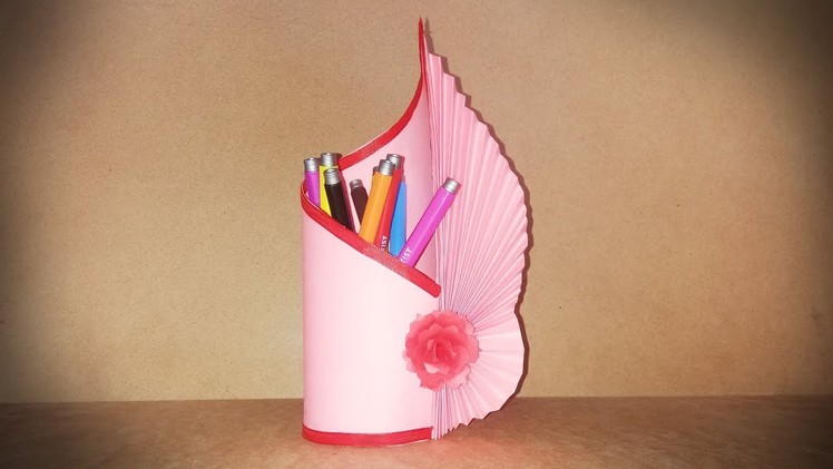 How To Make Paper Flower Vase at Home making step by step simple paper craft