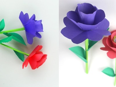 How To Make Paper Stick Flower | Beautiful & Pretty Stick Flower Making Step By Step