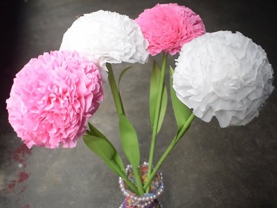 How To Make Round Tissue Paper Flower_DIY Paper Craft