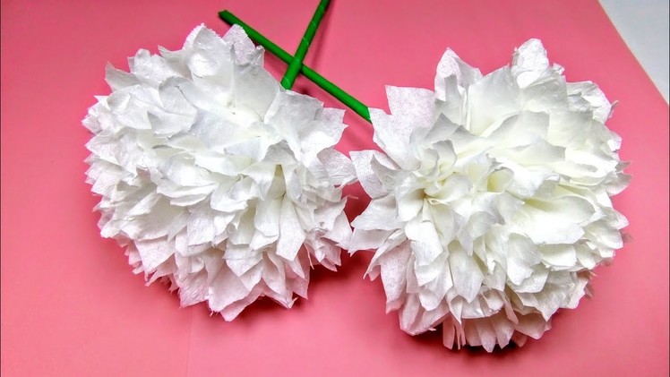 How To Make Round Tissue Paper Flower-DIY Paper Crafts || Beautiful Tissue Paper Flower