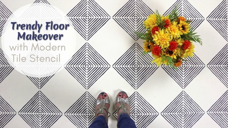 How To Score a Trendy Geometric Floor With an Easy To Use Stencil
