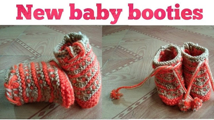 New baby booties. beautiful and very easy  baby booties knitting in Hindi(English subtitle)