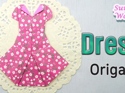Origami - Dress (How to make a paper dress, Tutorial)