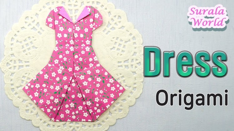 Origami - Dress (How to make a paper dress, Tutorial)