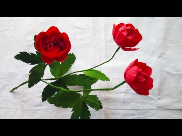 Paper Flowers Pro Diy | How to make artificial peony flowers with crepe paper | flowers making