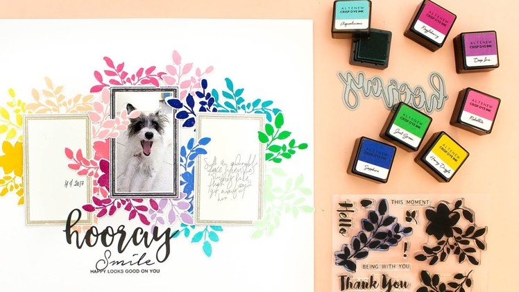 Rainbow Floral Frames Scrapbook Layout