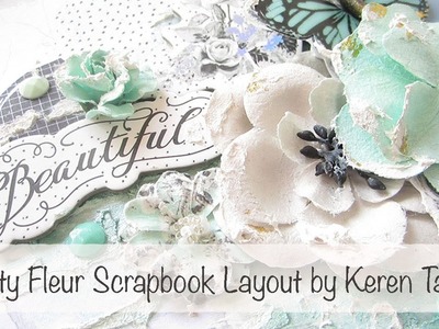 Scrapbook Layout with Flirty Fleur Collection by Keren Tamir