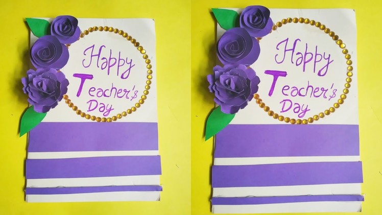 Teacher'sday day making idea.Easy greeting card for Teacher's day.how to make card for Teacher's day