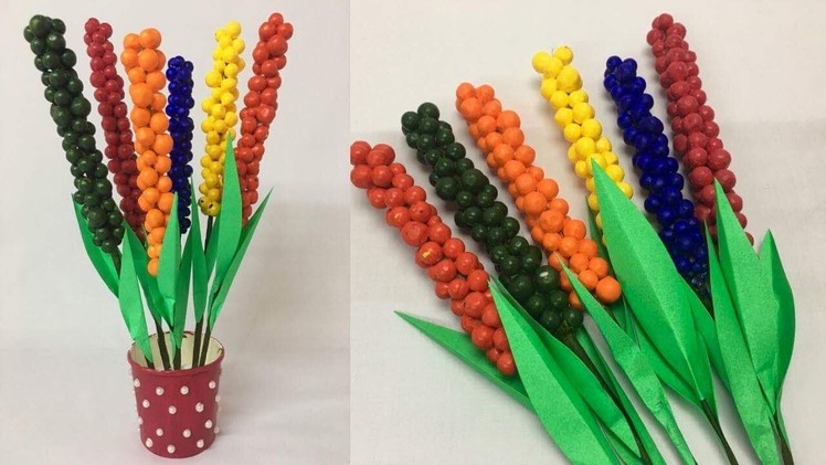 Thermocol Crafts Ideas | How to Lavender flower making from the foam beadsl