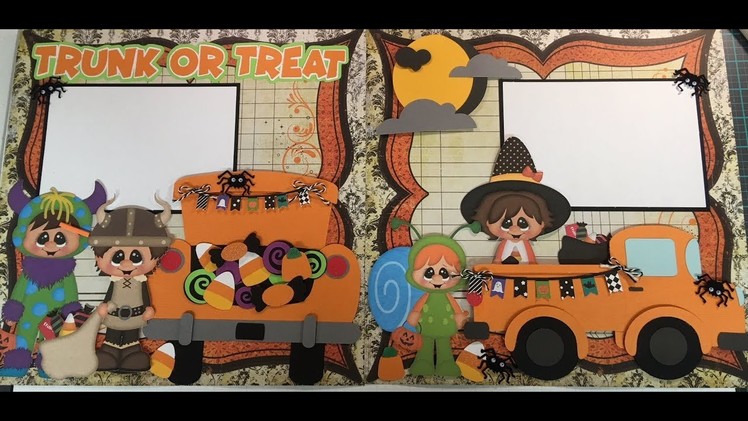 Trunk or Treat Scrapbook Layout with Marjorie Ann Designs Cut File