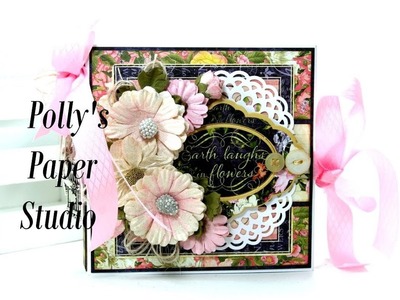 Vintage Floral Shoppe Flip Book Polly's Paper Studio Graphic 45 Scrapbook Flip Through  album