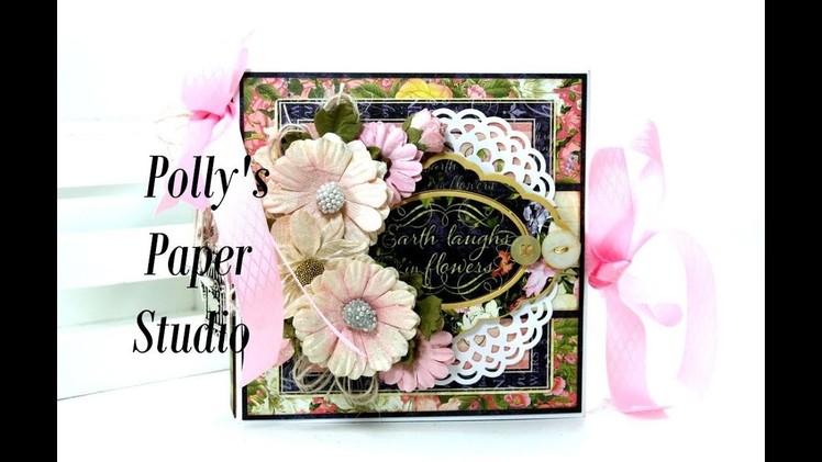 Vintage Floral Shoppe Flip Book Polly's Paper Studio Graphic 45 Scrapbook Flip Through  album