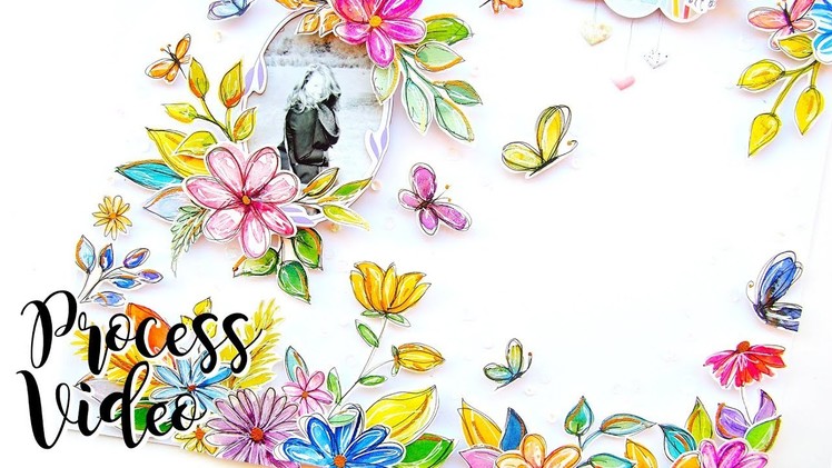 Watercolour Wildflowers | Scrapbook Process Video | Pinkfresh Studio Watercolour Blog Hop!
