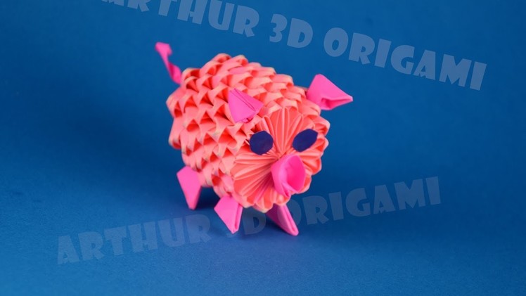 3D Origami pig from pieces of paper ♡ DIY How to make a funny piggy (piglet)
