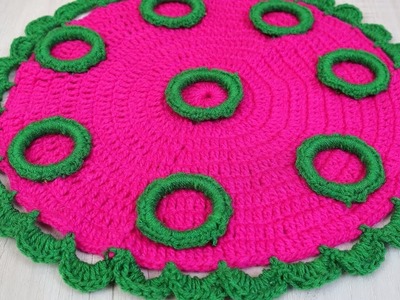 Amazing Crochet Pattern | Beautiful Design Rumal | Woolen Crafts | DIY Table Mat | Thalpos