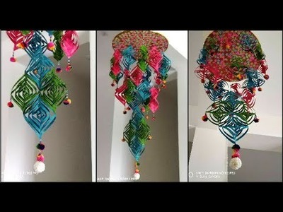 DIY - Beautiful paper wind chime | Easy home decor ideas | DIY paper crafts