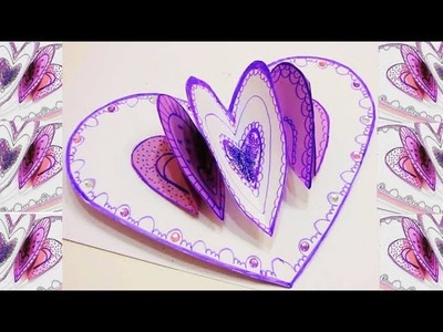 DIY Flower Pop up Card-Paper Crafts-Handmade Craft. 2809