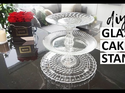 DIY Glass Cake Stands for Wedding | Cheap 3 tier cupcake stand | How to make a glass cake stand