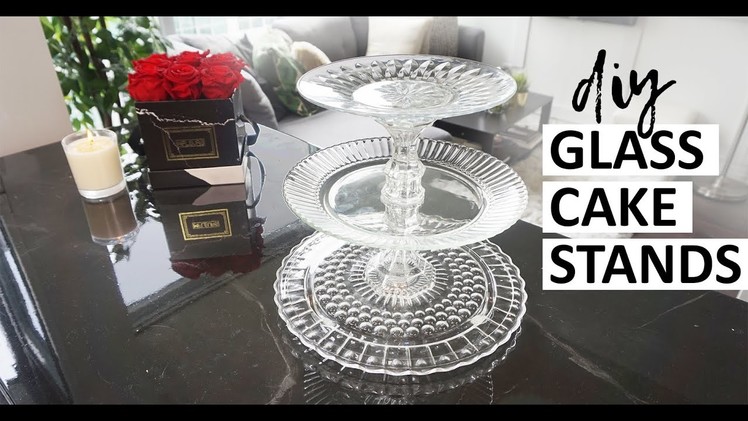 DIY Glass Cake Stands for Wedding | Cheap 3 tier cupcake stand | How to make a glass cake stand