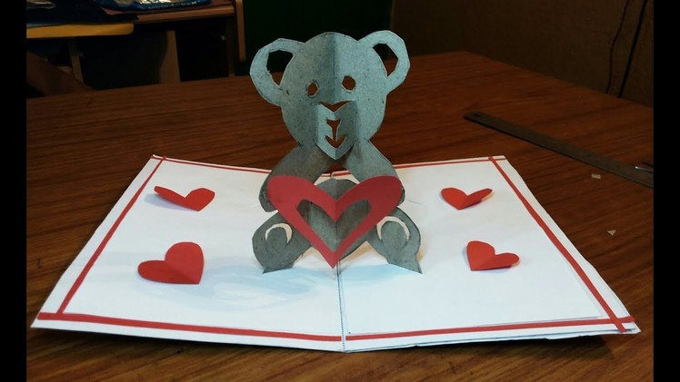 DIY - How to Make a Teddy Bear Pop-Up Card |Paper Crafts-Handmade Craft- Mother’s Day card!