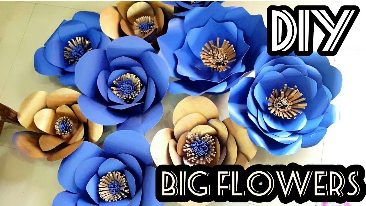 DIY | How to make Gaint paper flowers, party ideas,  Birthday wall decoration ideas, Big flowers