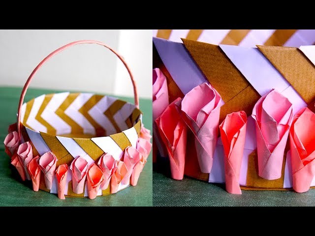 DIY, How to make paper basket | کاردستی ساخت سبد کاغذی