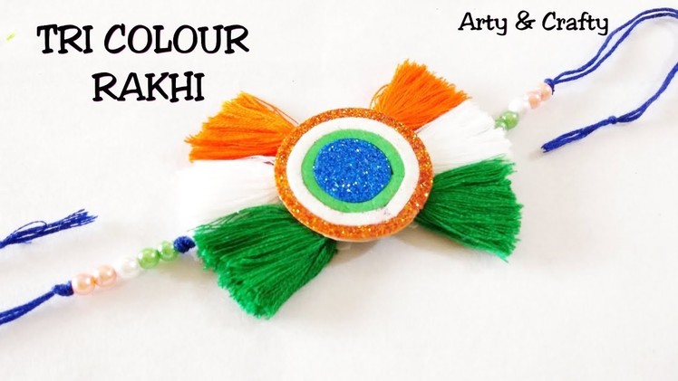 DIY Indian Tricolor Color Rakhi.Thread Rakhi Making.Tiranga Rakhi.Indian Rakhi