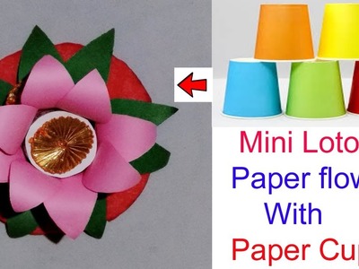 DIY Lotous flower with paper cup for ganesh decoration ideas.diy paper craft idea.Art Gallery