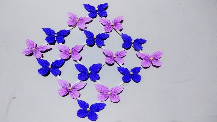 DIY : Paper Butterfly Wall Hanging.diy art and craft ideas.Wall Decoration ideas.Creative Art