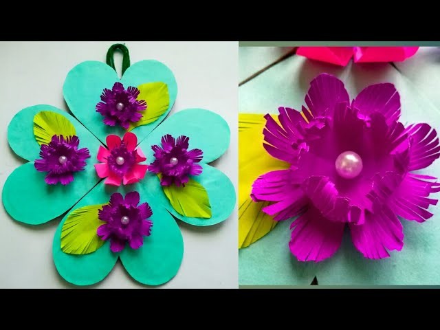 Diy paper flower wall hanging.Simple and beautiful wall hanging.Wall decoration by KovaiCraft #41