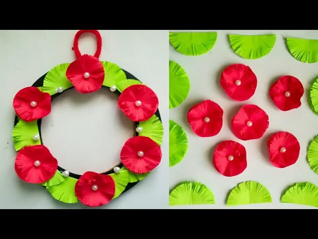 Diy paper flower wall hanging.Simple and beautiful wall hanging.Wall decoration by KovaiCraft #44