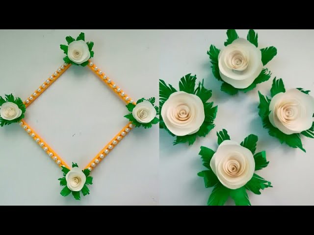 Diy paper flower wall hanging.Simple and beautiful wall hanging.Wall decoration by KovaiCraft #51