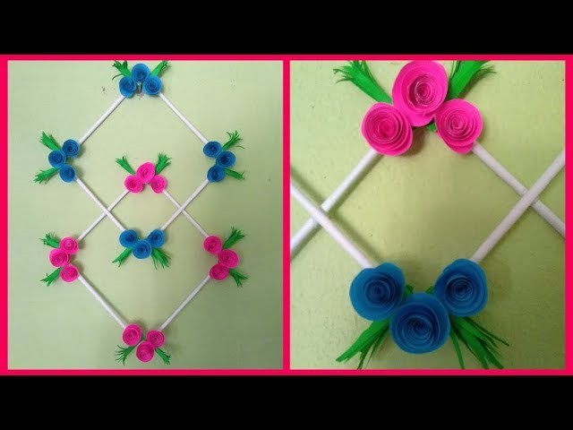 Diy paper flower wall hanging.easy wall decoration ideas