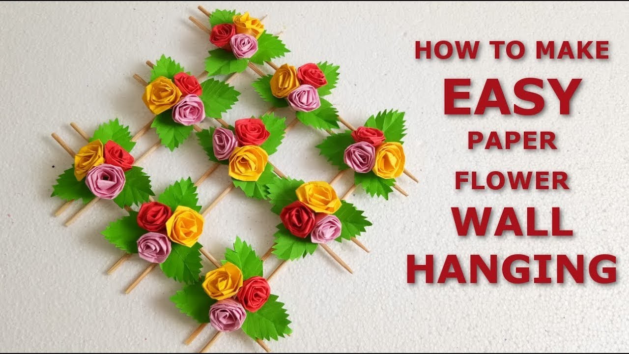 Diy Paper Flowers Wall Hangings. Wall decoration ideas.How to make easy