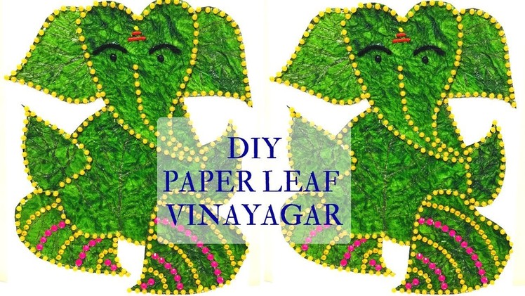 DIY Paper Leaf Ganesh Chaturthi Decoration at home | Vinayagar Chaturthi Ideas 2018