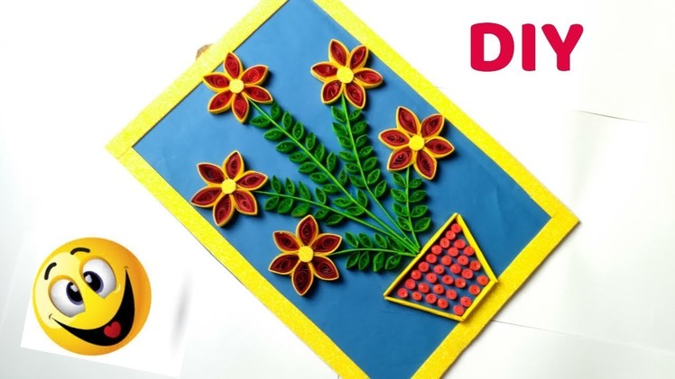 DIY Paper Quilling Flowers wall Hanging.DIY wall decor ideas ,paper wall hanging .