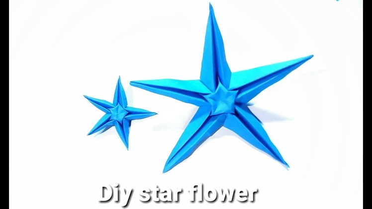 Diy paper start flower crafts | kagojer ful tara