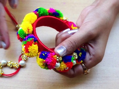 DIY | Pom pom Rakhi | How to make Rakhi for Bhaiya & Bhabhi at Home | Silk Thread Rakhi | ARZOO VLOG