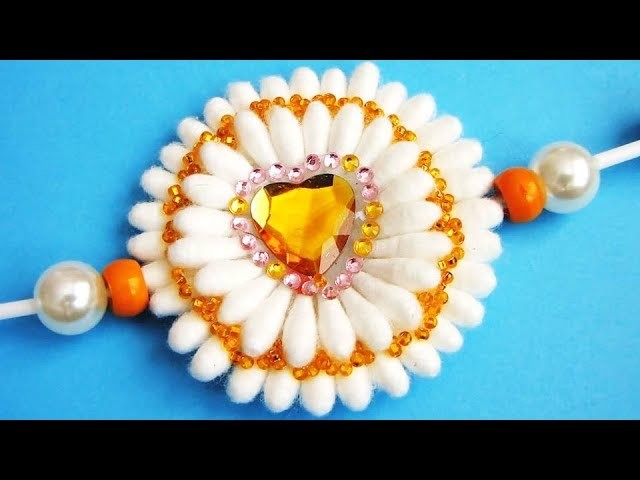 DIY rakhi | rakhi with earbuds | how to make rakhi with earbuds | best out of waste