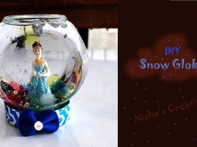 DIY Snow Globe. DIY Disney Princess Snow Globe. Disney DIY Crafts. How To Make a Snow Globe