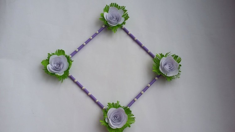DIY: Wall Hanging Idea!!! How to Make Beautiful Flower Wall Hanging for Home  Decoration!!!