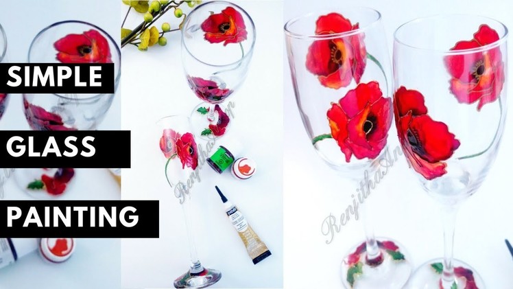 Easy Wine Glass Painting. How to use Pebeo vitrail paint on glass. DIY