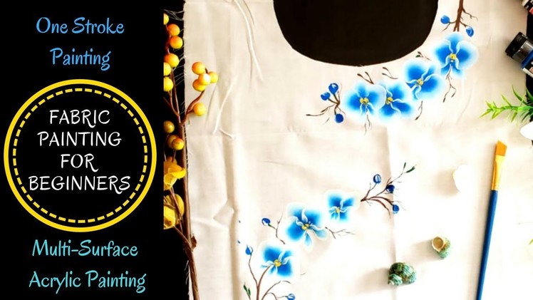Freehand Fabric Painting | One Stroke Orchid Painting | Instructional Video |DIY