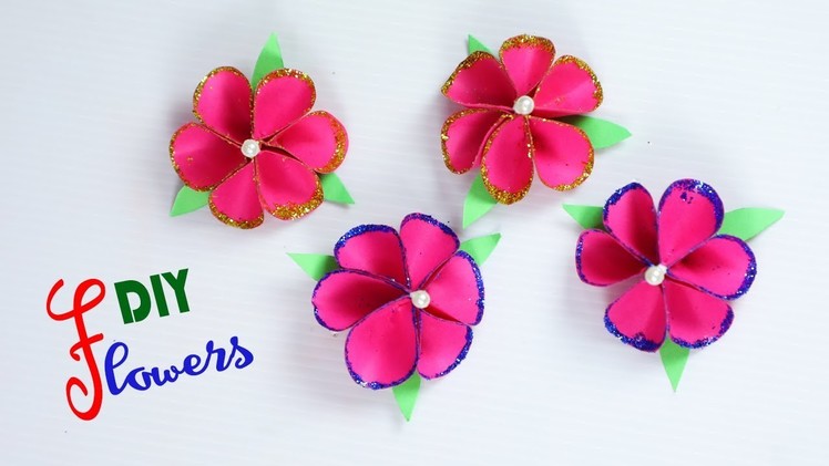 Glitter Paper Flowers ||  How To Make Realistic Glitter Paper Flowers || Paper Crafts || Paper Girl