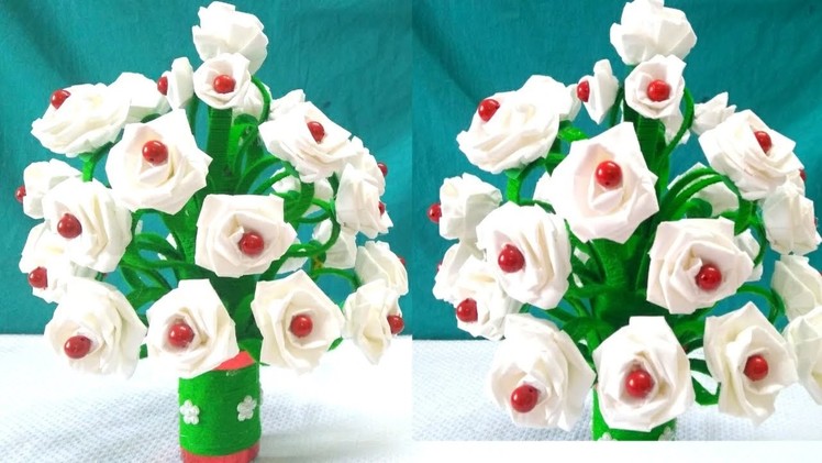 Guldasta\DIY.Make Amazing Rose Guldasta.Toilet Paper Flower Pot New Model.New Design Guldasta.Craft
