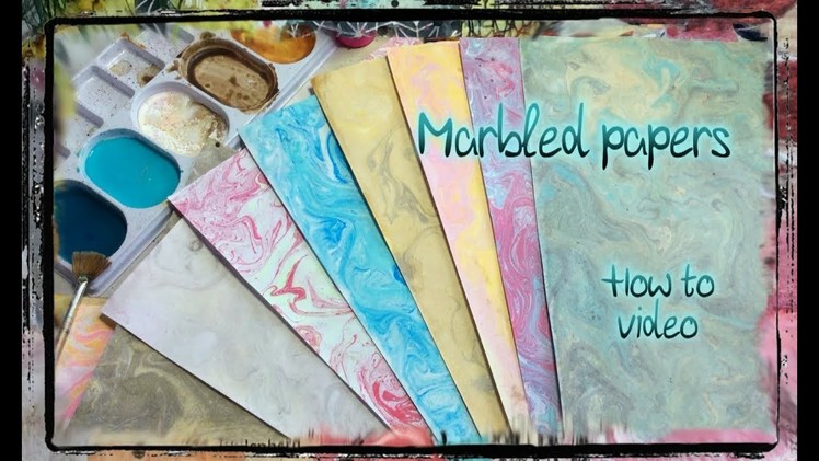 How I make marbled papers with water and acrylic paints - How to video