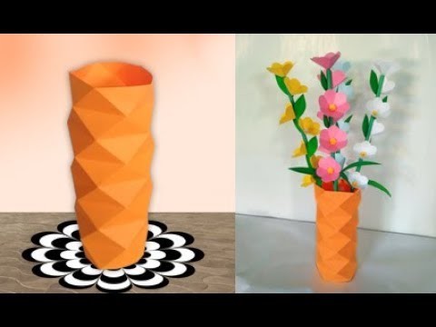 How to make a paper flower vase | origami flower vase